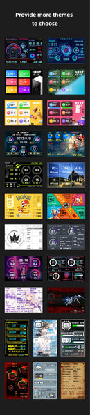 Tela Secundária para Computador (CPU, RAM, GPU, HDD, Monitor 32")  3.5 Polegadas Tipo-C –