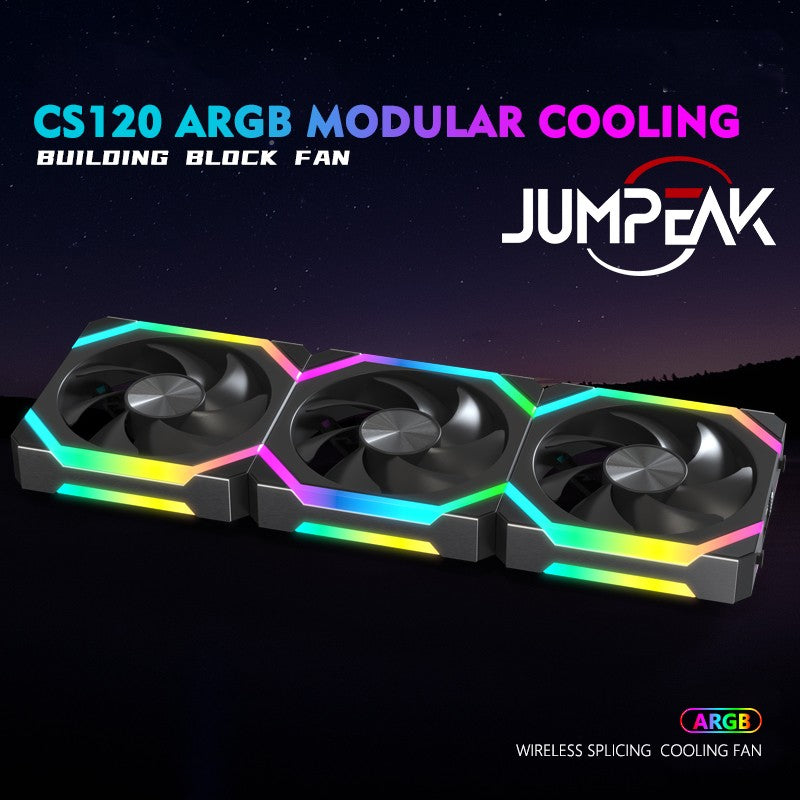 Jumpeak CS120 ARGB – Ventilador de Refrigeração Modular 360mm / 240mm, Empilhável e de Alto Desempenho