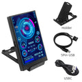 Tela Secundária para Computador (CPU, RAM, GPU, HDD, Monitor 32")  3.5 Polegadas Tipo-C –