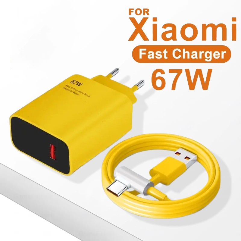 Carregador Super Rápido para Xiaomi, Adaptador de Alimentação Original, Cabo