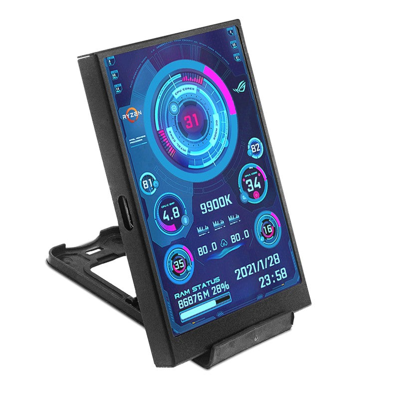 Tela Secundária para Computador (CPU, RAM, GPU, HDD, Monitor 32")  3.5 Polegadas Tipo-C –