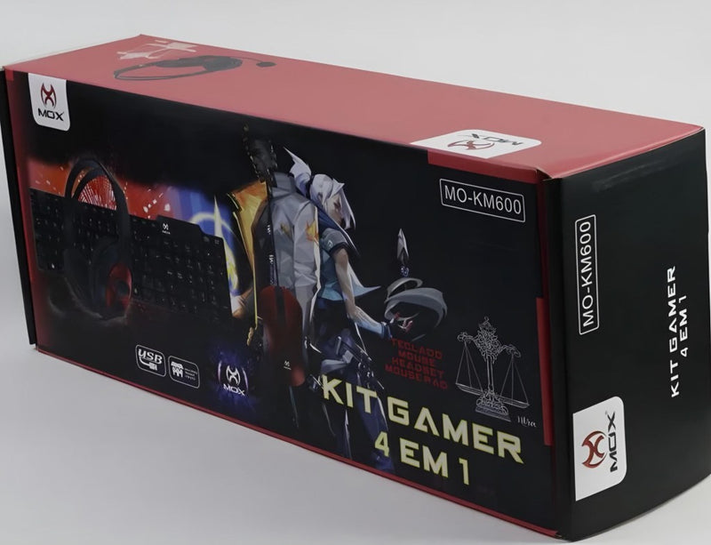 Kit Gamer Teclado, Mouse, Headset E Mousepad Mox MO-KM600